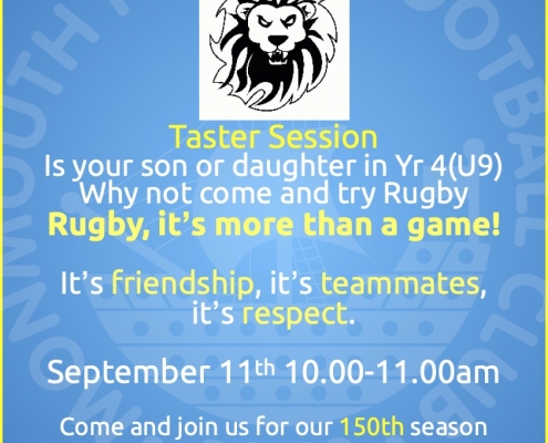 Monmouth Young Rugby U9 Recruitment Poster